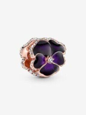 Pandora Deep Purple Pansy Flower Charm